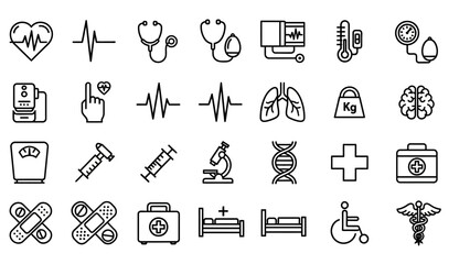 Fototapeta premium Medical Icons Collection Healthcare Symbols.
