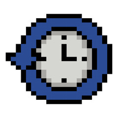 Blue Clock Time History Pixel