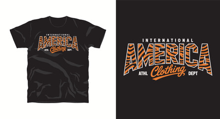 Fototapeta premium International america clothing athletic dept tiger stripe typography