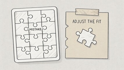 Minimal sketch of puzzle with mistake needing adjustment