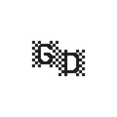 Initial Pixel Vector Alphabet Logo Monogram Alphabet Design Modern Abstract Bold GD