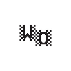 Design Modern Abstract Bold WO Alphabet Logo Monogram Alphabet Initial Pixel Vector