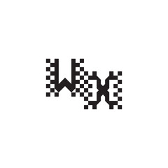 Design Modern Abstract Bold WX Alphabet Logo Monogram Alphabet Initial Pixel Vector