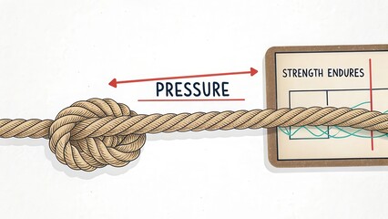 Illustration of rope knot diagram demonstrating pressure and strength