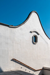 Exterior wall of a building in retro style from southern China
