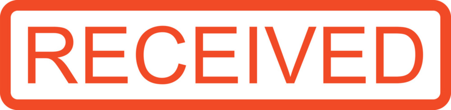 Rubber stamp with red text 'RECEIVED' on a document indicating approval or confirmation of receipt