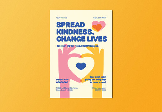 Beige Risography Charity Fundraising Flyer