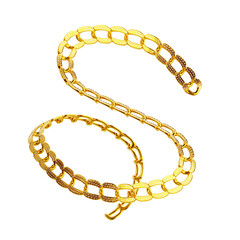Obraz premium Luxury Diamond Gold Chain Necklace Isolated on Black Background 3D Rendered Jewelry