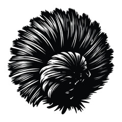 Vector illustration of a hedgehog in a circle