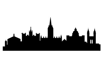 Fototapeta premium Dublin skyline silhouette vector illustration isolated on white background