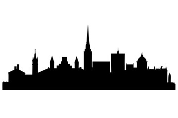 Fototapeta premium Dublin Skyline Silhouette Vector Illustration Isolated on White Background