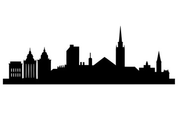 Fototapeta premium Dublin City Skyline Silhouette Vector Icon Isolated on White