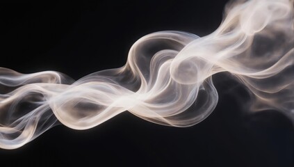 Swirling, wispy white smoke against a dark background, soft curves