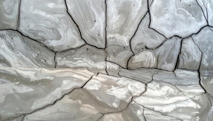 Abstract texture of cracked, dried mud or clay with swirling patterns.