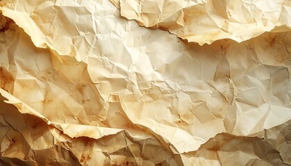 A detailed, close-up image of highly crumpled and aged parchment paper texture.