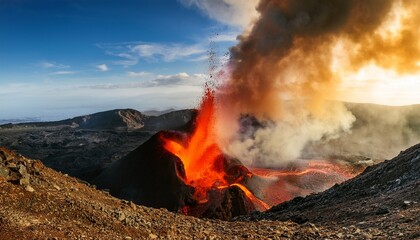 amazing image of explosive volcano eruption