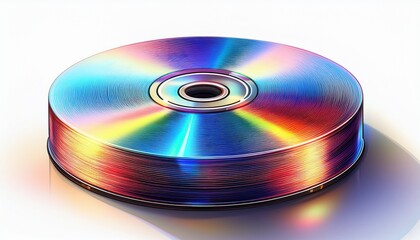 shiny compact disc cd isolated on white background