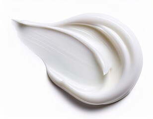 white creamy cosmetic smear texture isolated on white background