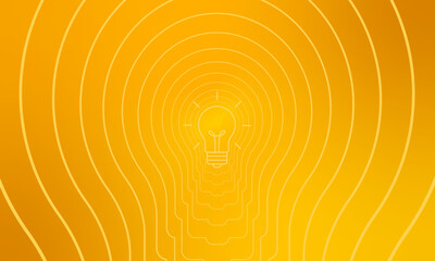 Light bulb outlines creating idea tunnel background