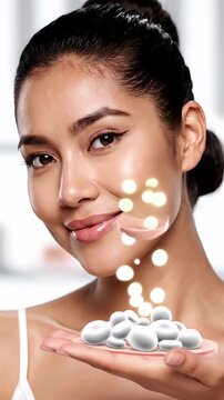 Vertical Skincare Tutorial Asian Woman With Animated Layers