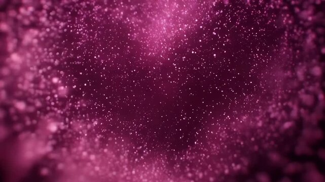 Contracting cloud of pink points forming heart outline in deep void, assembling into glowing heart