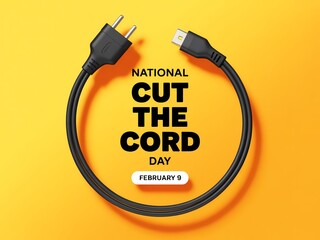 National cut the cord day celebrated on february 5 with a usb cable and plug