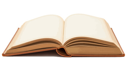 Fototapeta premium Open antique book with blank pages on a white background, vintage knowledge concept