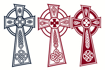 silhouette of Celtic cross vector illustration isolated on white background