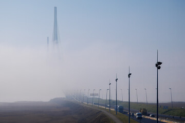 Pont Normandie Bridge Emerging From