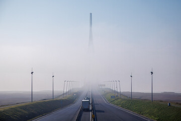 Pont Normandie Emerging From Morning