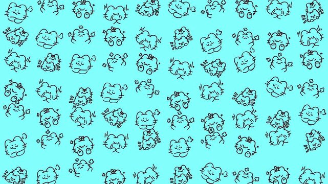 Identical cartoon cat on light blue backdrop. Suitable for business presentations, educational materials, and website illustrations.
