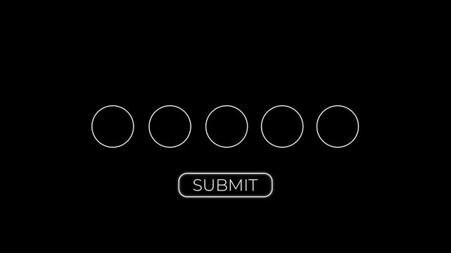 five circle step indicator bounce animation with submit button.