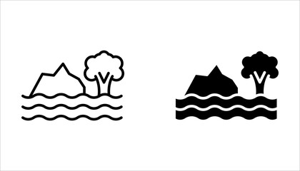 flood icon set, on white background.