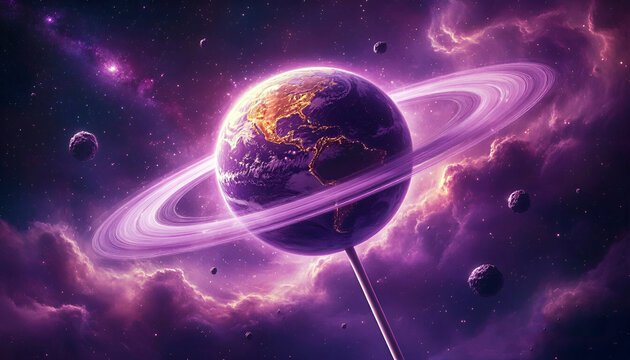 chupa chups planet in space, earth in space
