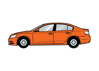 Obraz premium Car Vector Template – Scalable Vehicle Outline Illustration on White Background3
