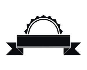 Award and Celebration Ribbon Silhouette Vector Graphic Illustration