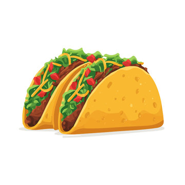 Tacos, clean 2D vector flat illustration in minimal and modern style on a white background.