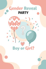 Gender Reveal Party invitation for expecting parents to announce their baby's gender celebration with style.