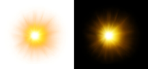 Bright sun burst star light effect with rays isolated vector illustration design element glow template for visual assets advertising backgrounds © Ontime Rahela