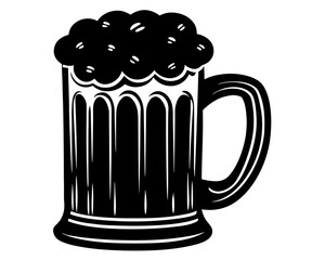 Beer Stein Silhouette Vector Illustration for Celebration and Festive Design