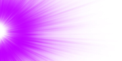 Bright purple light flare exploding from left side on transparent background abstract glowing burst...
