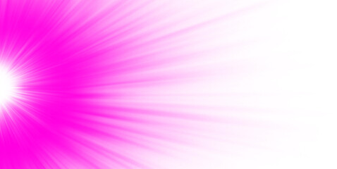 Obraz premium Bright pink light flare exploding from left side on transparent background abstract glowing burst bright energetic radial explosion bright.