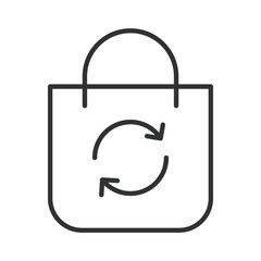 Reusable shopping bag icon in line design. reusable bag, recycle, eco, waste reduction on white background vector. Eco editable stroke icon