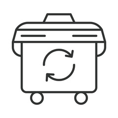 Recycling bin icon in line design. recycle bin, container, waste, sorting, ecology on white background vector. Recycling editable stroke icon