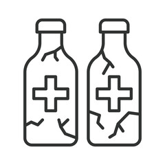 Medical bottles waste icon in line design. medical waste, bottles, hazardous on white background vector. Medical waste editable stroke icon