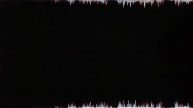 Signal starting black core glitching on screen growing sawtooth peaks and cyan fringe from error