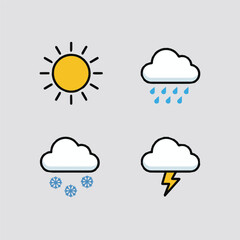 Obraz premium Weather Forecast Elements