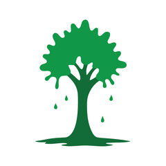tree liquid splash vector