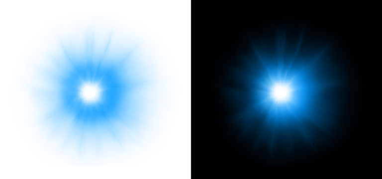 Blue lens flare light effect with circular glow and bright starburst isolated on transparent background for space and technology designs - Powered by Adobe