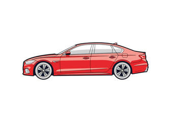 Fototapeta premium Car Vector Template – Scalable Vehicle Outline Illustration on White Background